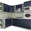 Готовая кухня Интерлиния Мила Деко 1.68x2.4 левая (индиго/индиго/опал светлый)