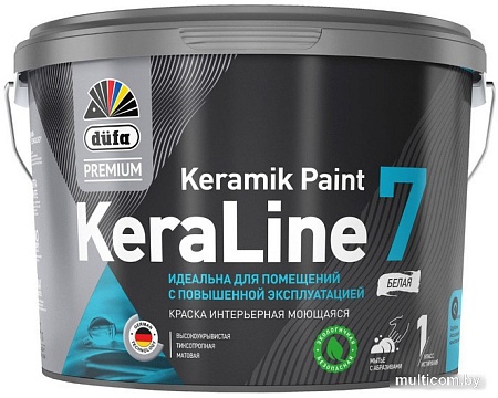 Краска Dufa ВД KeraLine 7 (9 л, белый)