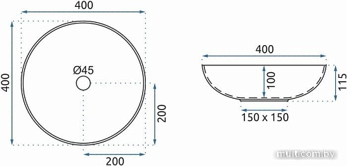 Умывальник Rea Arte (голубой)