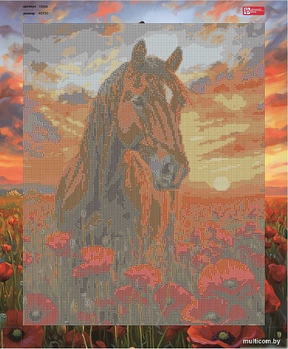 Алмазная мозаика Феникс+ Лошадь в маковом поле 70856
