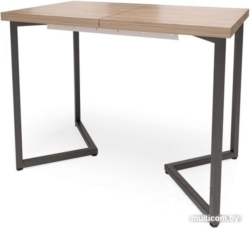 Кухонный стол Millwood Лофт Лондон Л 120-160x80x76 (дуб табачный Craft-металл черный)