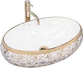 Умывальник Rea Meryl (белый/золотой)