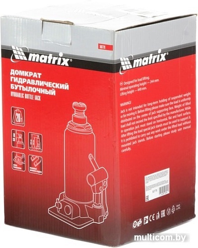 Бутылочный домкрат Matrix 50778 20т