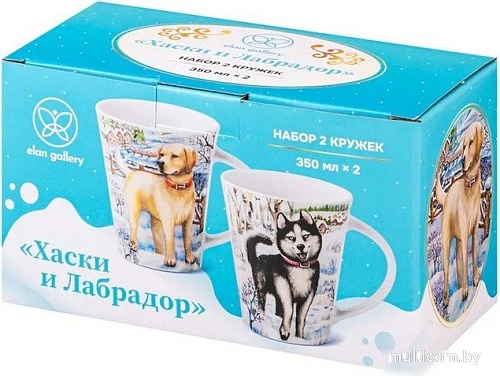 Набор кружек Elan Gallery Хаски и Лабрадор 880237