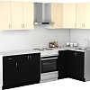 Готовая кухня S-Company Клео лайт 1.2x2.1 правая (черный/песочный)