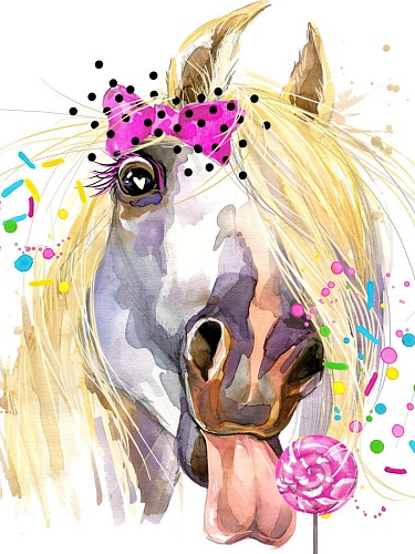 Картина по номерам Рыжий кот Смешная лошадь Х-3859