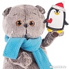 Мягкая игрушка Basik &amp; Co Басик в шарфике и с пингвином (19 см)