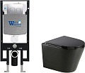 Унитаз подвесной WeltWasser Amberg 497 + Salzbach 043 MT-BL + Amberg RD-MT CR (черный матовый)