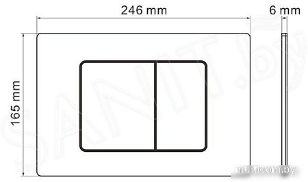 Унитаз подвесной Roxen Vortex Tornado в комплекте с инсталляцией StounFix Slim 6 в 1 964579 (кнопка: оружейная сталь)