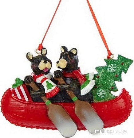 Елочная игрушка Kurt S. Adler Мишки на каноэ с елкой D2473