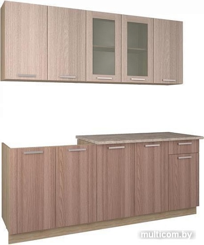 Кухня Интерлиния Мила 20 (ясень светлый/ясень темный)