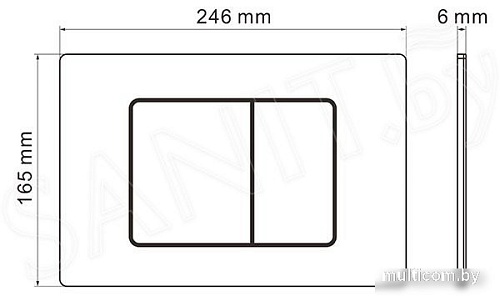 Унитаз подвесной Roxen Vortex Tornado в комплекте с инсталляцией StounFix Slim 6 в 1 964579 (кнопка: оружейная сталь)