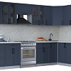 Готовая кухня Интерлиния Тренд 1.7x3.3 правая (индиго/индиго/опал светлый)
