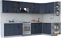 Готовая кухня Интерлиния Тренд 1.7x3.3 правая (индиго/индиго/опал светлый)