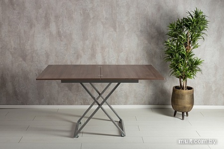 Журнальный столик Levmar Accord D69/S59 (дуб шамони темный/хром)