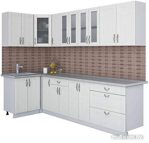 Готовая кухня Интерлиния Мила Крафт 1.2x2.9 (дуб полярный)