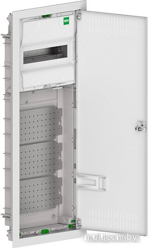 Бокс пластиковый Elektro-Plast MSF TWIN RP комбинированный, 1*12M+3xМП перф., N/PE-шинки, 1xSCHUKO, мет. дверь, белый RAL9016, 358x853x94mm, IP30
