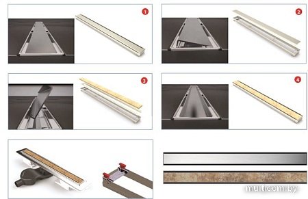 Трап/канал Berges Wasserhaus B1 Keramik 600 091117 (хром глянец)