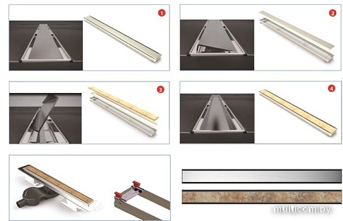 Трап/канал Berges Wasserhaus B1 Keramik 600 091117 (хром глянец)