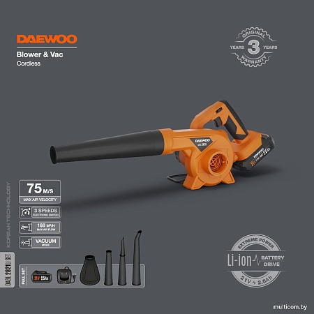 Ручная воздуходувка Daewoo Power DABL 2821Li Set (с 1-им АКБ)