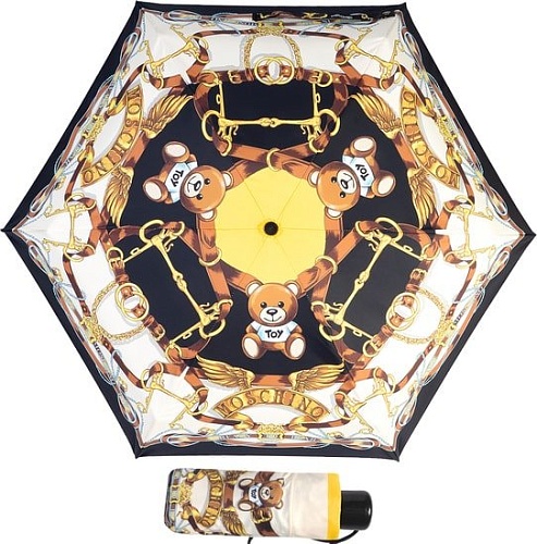 Зонт Moschino 8044-superminiA Belts Bear Black Multi