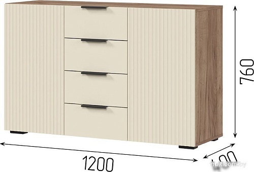 Тумба Стендмебель Соната КМ 01 (моно керамика/дуб крафт табачный)