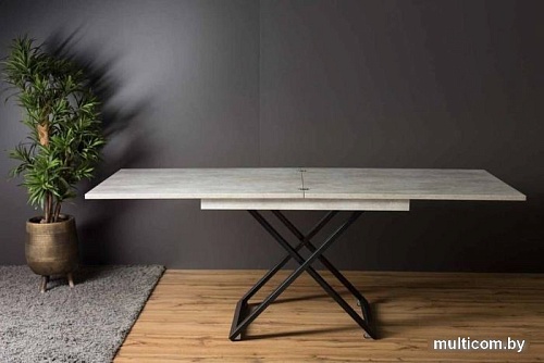 Стол-трансформер Levmar Cross D51/S53 (бетон/черный)