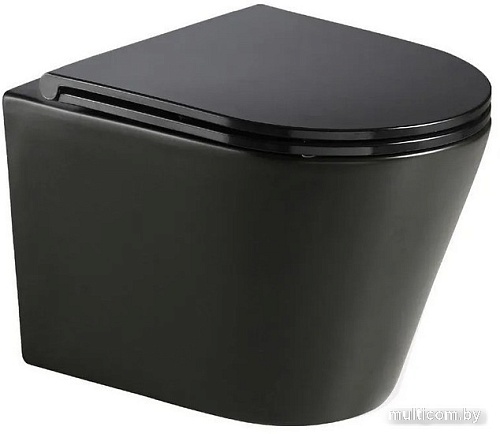 Унитаз подвесной WeltWasser Amberg 350 ST + Salzbach 043 MT-BL + Amberg RD-MT CR (черный матовый)
