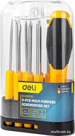 Набор отвертка с битами Deli DL636009 (8 предметов)