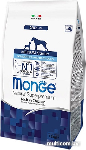 Корм для собак Monge Medium Starter Rich in Chicken 1.5 кг