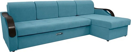 Сириус Лидер-6 с оттоманкой ППУ 300x165 (Eva 29 велюр голубой)