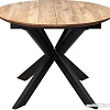 Кухонный стол ОКА Раунд 100-140x75 (дуб натуральный/черный)