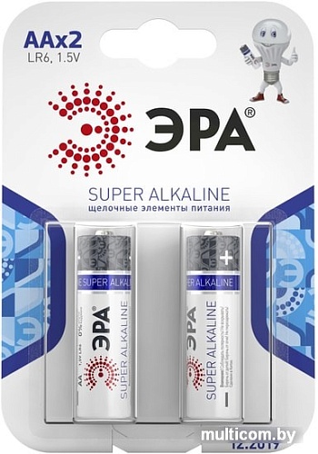 Батарейки ЭРА Super Alkaline AA 2 шт.