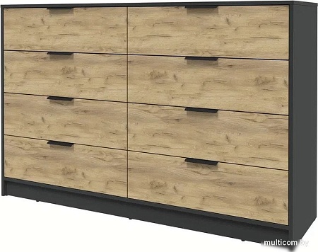 Комод Интерлиния Концепт КТ-К157 (дуб золотой/антрацит)