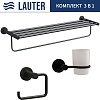 Набор аксессуаров для ванной Lauter 21TS20116 + 21TS20112 + 21TS2012 (Matt Black, 3 предмета)