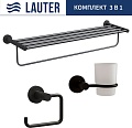 Набор аксессуаров для ванной Lauter 21TS20116 + 21TS20112 + 21TS2012 (Matt Black, 3 предмета)