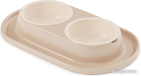 Двойная миска Альтернатива М8495 (0.3 л, бежевый)