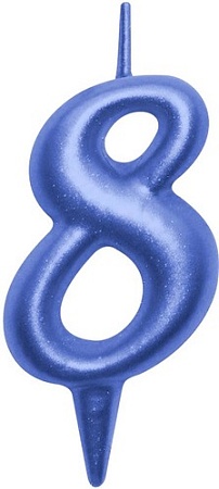 Свеча для торта Мультидом Овал Цифра 8 МС5-48 (синий)
