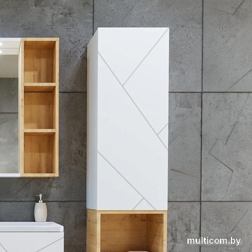 Бриклаер Шкаф-полупенал Кристалл 90 (белый)