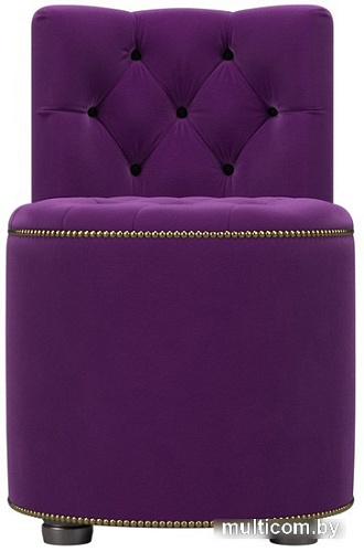 Пуфик Лига диванов Саваж (микровельвет, фиолетовый/черный)