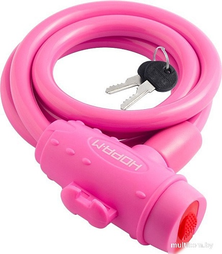 Тросовый велосипедный замок Нора-М №33 (ф8x1000мм, розовый)