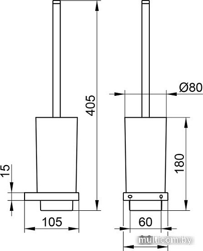 Ершик для унитаза Keuco Edition 11 11164019000 (хром/матовое стекло)
