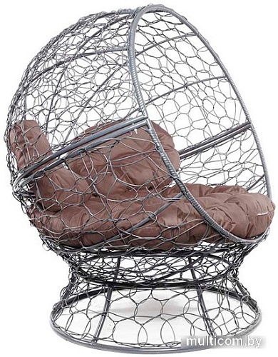 Кресло M-Group Апельсин 11520305 (серый ротанг/коричневая подушка)