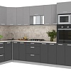 Готовая кухня Интерлиния Мила Лайт 1.68x3.4 левая (серебристый/антрацит/малага)