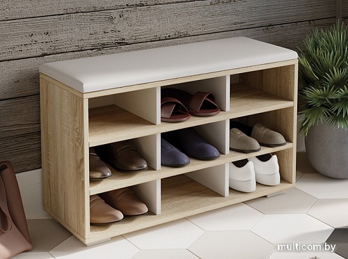 Банкетка Трия Тип 10 (дуб сонома/белый ясень)