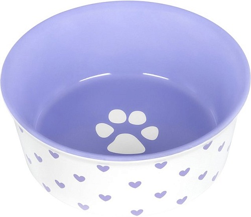Миска Elan Gallery Лапка на сиреневом и сердечки 230221