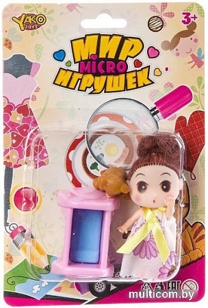 Кукла Yako Toys Мир micro игрушек с куколкой и медвежонком Д93937