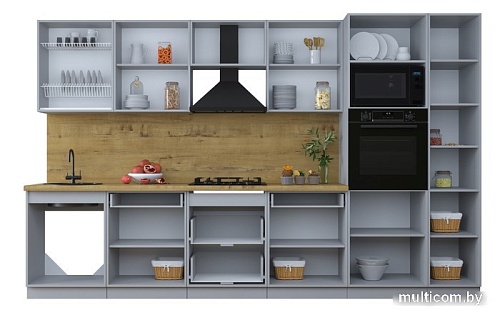 Готовая кухня Интерлиния Тренд 3.4В (мята/мята/дуб бунратти)