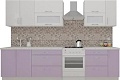 Кухня ВерсоМебель ВерсоЛайн 8-2.5 (белый 001/вереск 010)