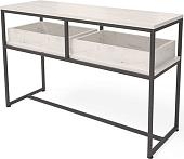Консольный стол Millwood Пекин 1 120x40 (дуб белый craft/черный)